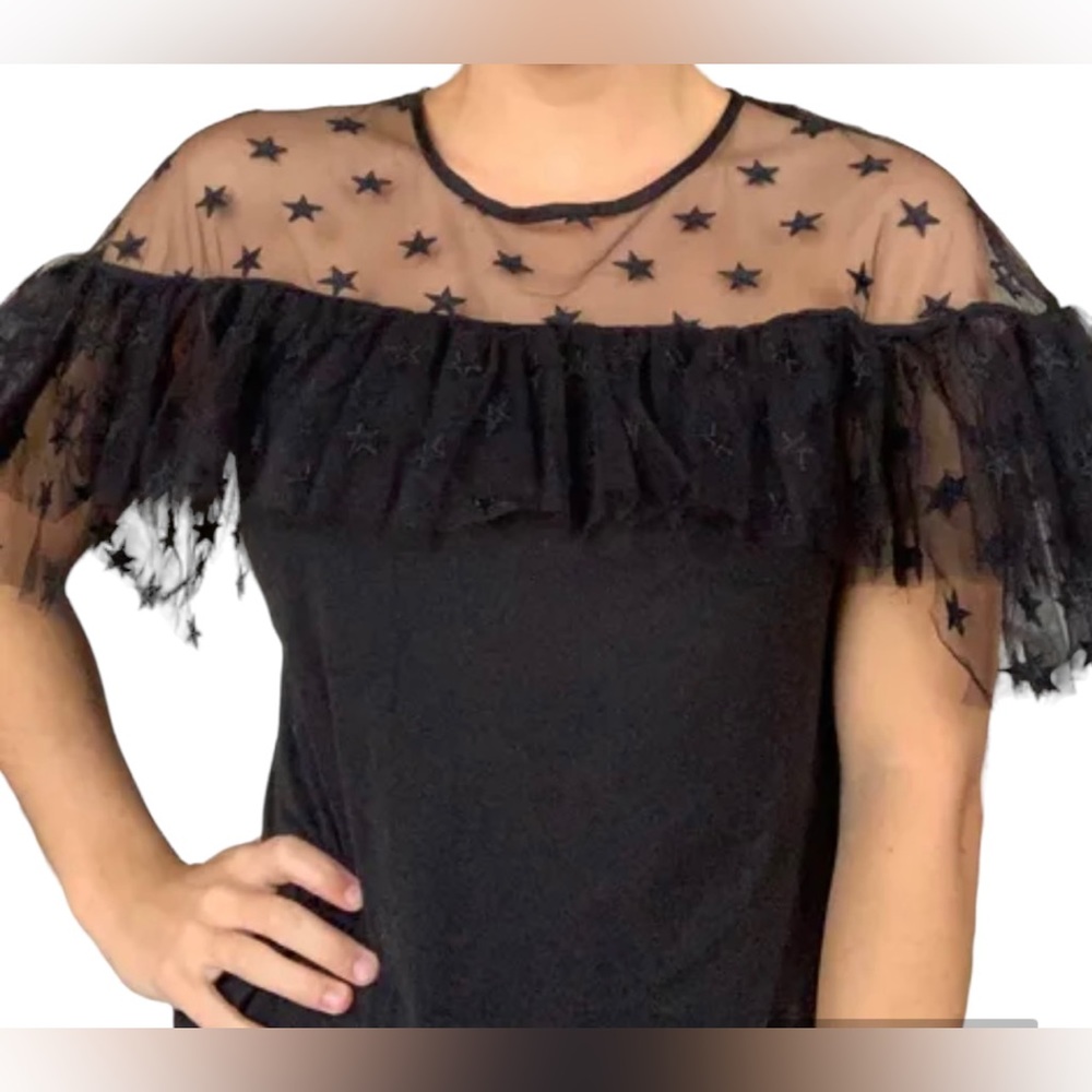 J.Crew Black Lace shirt size xxs